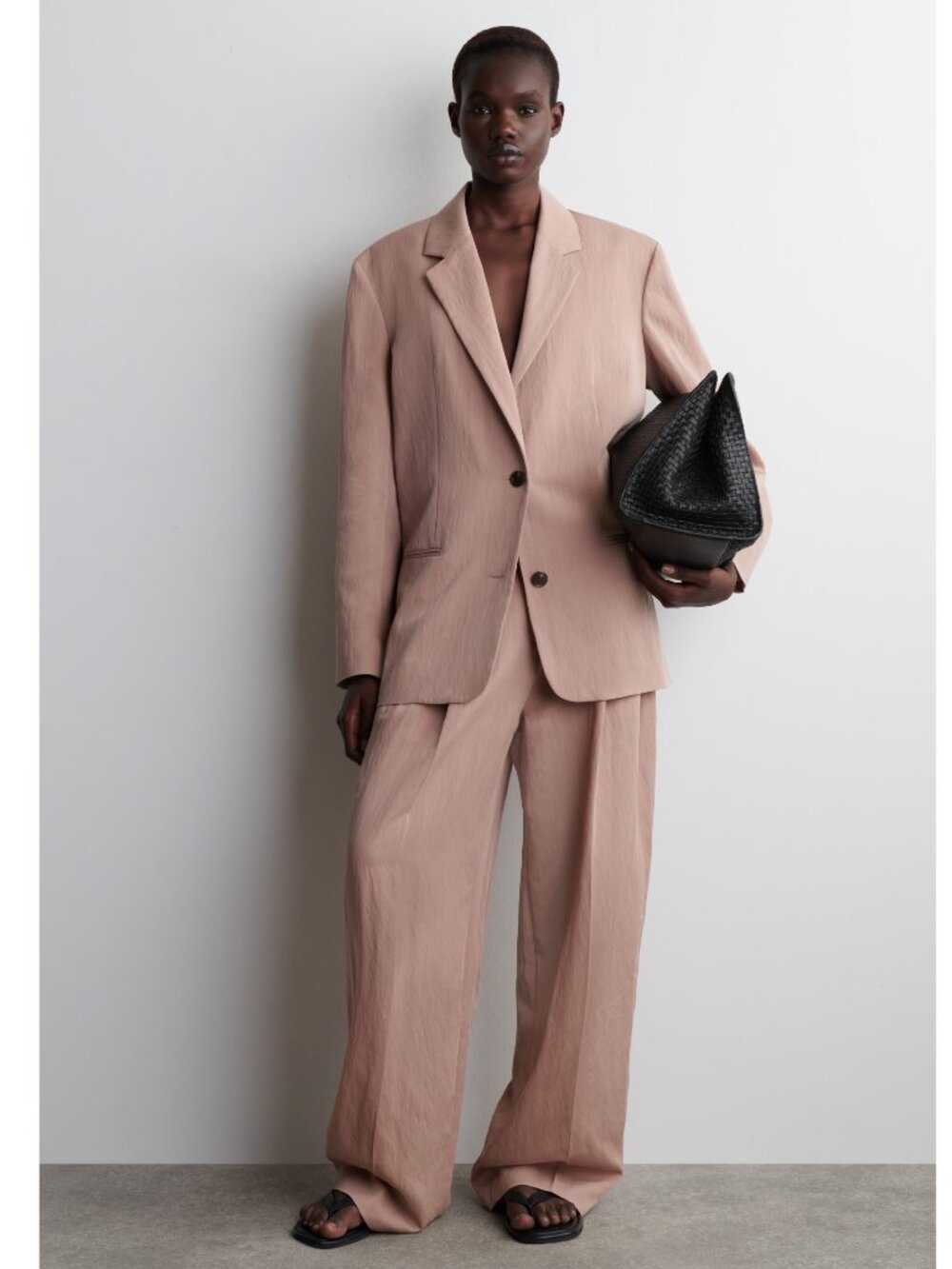 COS Relaxed Fluid Wide-Leg Pants in Pink